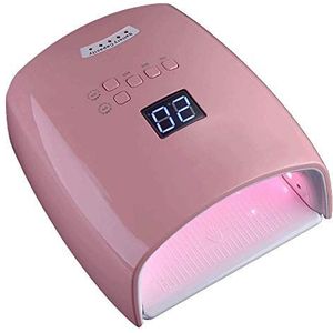 nageldrogers voor nagellak en gel， W/batterij met hoge capaciteit Pro manicure nageldroger uithardingslicht, for alle gel nagellak, nail art tools(Pink)