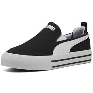 PUMA Heren Court Classic Vulc Slip on Sneaker, Zwart/Wit, 43 EU