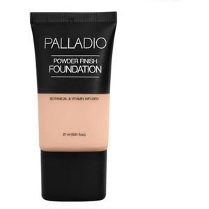 Palladio Poeder Finish Vloeibare Foundation, Natuurlijke Matte Uitstraling, Vermindert Fijne Lijntjes, Verbergt Grote Poriën, Verbergt Onvolkomenheden, Langdurige Draagbaarheid, Transparante tot Medium Dekking, Ivory