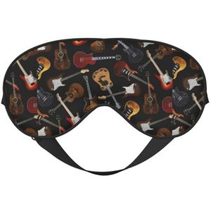 Gitaren afdrukken all-Occasion Sleep Eye Mask met dubbele zijden verstelbare riem perfect voor diensten en reizen