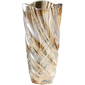 Glazen Bloemenvaas, 24 cm Hoge Moderne Minimalistische Scandinavische Kristallen Decoratieve Handgemaakte Vaas voor Bloemenarrangement, Thuiskantoor Decoratie en Cadeau