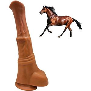 Gerrit BDSM XXL-dildo 41 cm reuzendildo paardendildo met zuignap echte dierendildo echte penisreplica paardendildo seksspeeltje anaalplug G-spot stimulator for vrouwen mannen homo (Color : Brown)