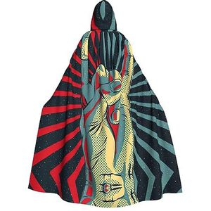 EdWal Rock and Roll Print Hooded Robe, Unisex Volwassenen Hooded Mantel, Carnaval Cape voor Halloween Cosplay Kostuums