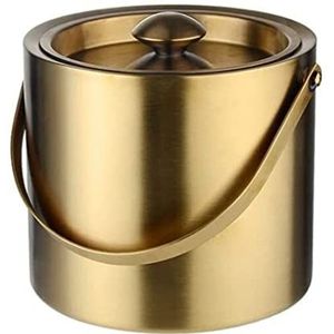 Ijsemmer Ijsemmer Roestvrijstalen Ijsemmer Met Deksel Dubbellaagse Isolatie-ijsemmer Geschikt Voor Barhotel Bar-Accessoires(Gold,2L)