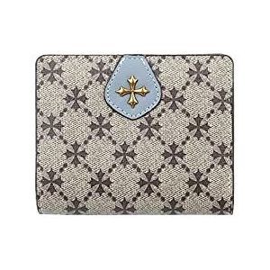 DieffematicQ portemonnees voor dames Dames portemonnee, eenvoudig met oude patronen, grote capaciteit, hoogwaardig leer (Color : Blue)