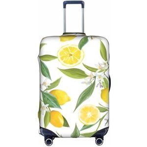 OPSREY Giraffe en olifant bedrukte koffer cover reizen bagage mouwen elastische bagage mouwen, Verse tropische citroenen, L