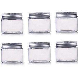 150ml/5oz potten PET plastic lege cosmetische containers potten koffers met zilveren aluminium deksel crème lotion doos zalven fles voedsel fles make-up pot pot 6 pack (5oz/150ml)