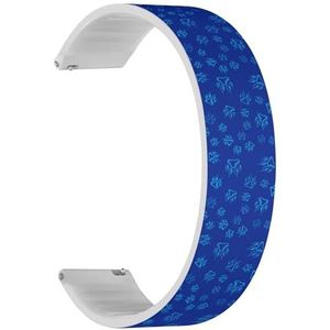 Solo Loop band compatibel met Garmin Forerunner 165/165 Music, Forerunner 35/45/45S (blauwe poot print pictogram geïsoleerd) Quick-Release 20 mm rekbare siliconen band band accessoire, Siliconen, Geen