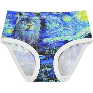 YOUJUNER Meisjesondergoed Van Gogh Starry Night Alpaca Lama Peuter Onderbroek Katoenen Broek Kleine Meisjes Slips Comfort Kids Onderbroek, Meerkleurig, 4 jaar