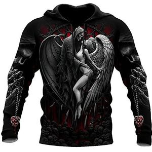Viking 3D Odin Tattoos Printed Rune Sweatshirt, Harajuku Hooded Pullover Raven Casual Jacket