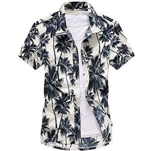 YCYUYK Hawaiian Shirts voor Mannen Korte Mouw Regular Fit Heren Bloemen Shirts, Kleur-b, S/4XL