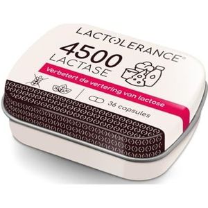 LACTOLERANCE 4500 | 60 Capsules Lactase | Ondersteunt de lactosevertering | Inname naar behoefte – 1 uur bescherming | Zakformaat | Zonder additieven