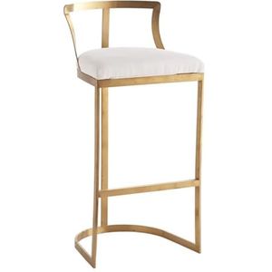 Barkruk Keuken Metalen Barkrukken Op Hoogte Met Rugleuning, Gestoffeerde Barstoelen, Barkrukken, Hoge Krukken Pub Stoel Thuis Keuken (Color : Gold, Size : Sitting Height 65cm)