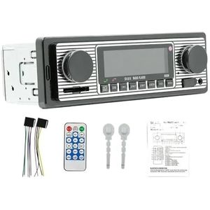 1 Din Autoradio MP3-speler Vintage Dual Knob Digitale Bluetooth Radio Multimedia Muziek USB SD Stereo Afspelen in AUX-ingang
