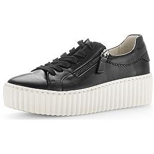Gabor Low-Top sneakers voor dames, lage schoenen, uitneembaar voetbed, 38, zwart, 40 EU