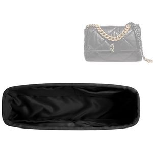 DGAZ Silk Purse Organizer Insert Fits Chanel 19 Handbag，Silky Smooth Bag Organiser, Luxury Handbag & Purse Shaper (Black, Maxi36)