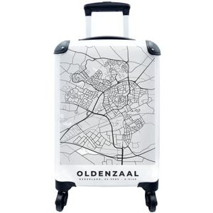MuchoWow® Koffer - Stadskaart - Oldenzaal - Grijs - Wit - Past binnen 55x40x20 cm en 55x35x25 cm - Handbagage - Trolley - Fotokoffer - Cabin Size - Print