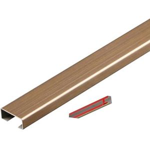 Kabelbeschermer vloer kabelbeschermer, Roestvrijstalen zelfklevende kabelgoot for kabelgoot, wand- en vloerkabelbeheer, veelkleurig, meerdere maten(Gold-2,1m-(40x20mm))