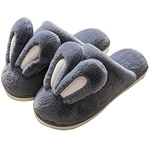 Unisex nieuwigheid schattige dierenpantoffels Winterwarme huispantoffels Thermische zachte pluche pantoffels Instapschoenen Traagschuim Antislip Fuzzy Pluizige pantoffels Thuis in de deur Slaapkamerpa