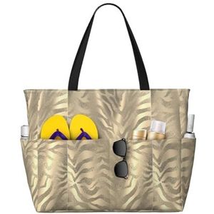 HDTVTV Safari Afrikaanse Gold Glam Zebra Animal Skin Sepia, Grote Strandtas Schoudertas Voor Vrouwen - Tote Bag Handtas Met Handgrepen, zoals afgebeeld, Eén maat
