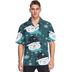 Leuke ster sneeuw panda's shirts voor mannen korte mouw button down Hawaiiaans shirt voor zomer strand, Patroon, XL