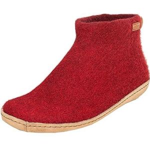 Magicfelt Vilten laarzen EO 730 - pantoffels van pure merinowol - dames en heren wollen schoenen met leren zool en anatomisch voetbed, Vulcano, 43 EU