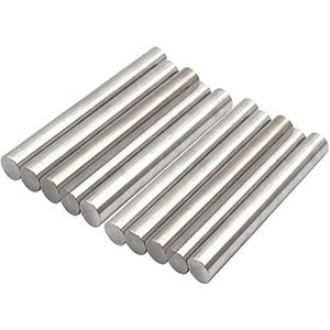 Ronde Staaf van Staal Roestvrij staal 304 massieve ronde staaf, verpakking van 10 stuks, diameter 10-18 mm x lengte 10 cm, zilverkleurig(15Mm*10Cm)
