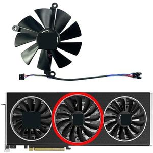 Voor XFX voor Radeon RX6700 6700XT 6750XT Speedster voor MERC/Ultra grafische kaart vervangende ventilator(Middle fan)