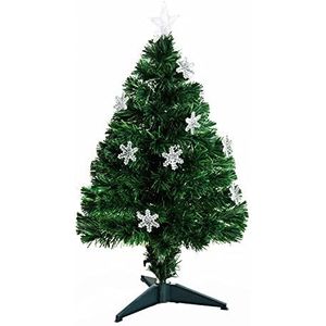 HOMCOM kerstboom dennenboom 12 LED-lampjes 90 takken PVC groen ∅45 x 90 cm
