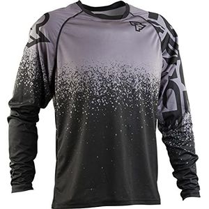 Fietstrui voor heren, MTB-tops, MX MTB lichtgewicht materialen, mountainbike lange mouwen, ademende fietsshirt, sneldrogend, comfortabel, zacht, vochtafvoerend fietsshirt, Zwart XS