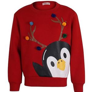 A2Z Kids Meisjes Jongens - Jumper Penguin Red 11-12