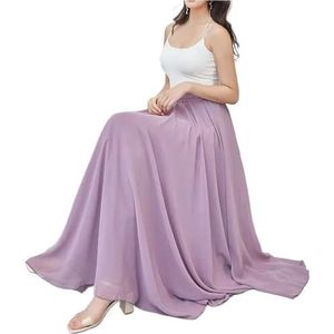 Flamencorok for vrouwen, 720 graden, volle cirkelvormige swingrok, Spaans danskostuum, volwassen, vloeiende, geplooide gelaagde rok for optredens, Halloweenfeest, rode krijtthema-outfit(Light purple_S