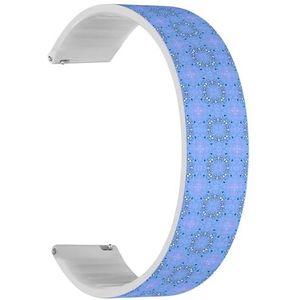 RYANUKA Solo Loop Band Compatibel met Amazfit GTS 4 / GTS 4 Mini/GTS 3 / GTS 2 / GTS 2e / GTS 2 mini/GTS (Rich Blue Cyaan Paisley Ornament) Quick-Release 22 mm rekbare siliconen band band accessoire,