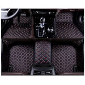 LHD Voor Jeep Voor Wrangler 4 Deuren 2007-2023 Anti-slip Auto-interieur Styling Anti-fouling Vloermatten Matten Tapijten(Black Red)