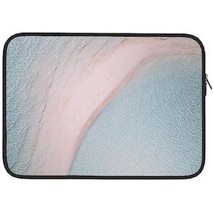 Wit Roze met Wate Print Laptop Sleeve Case Waterdichte Computer Tas Notebook Beschermende Tas Voor Vrouwen Mannen