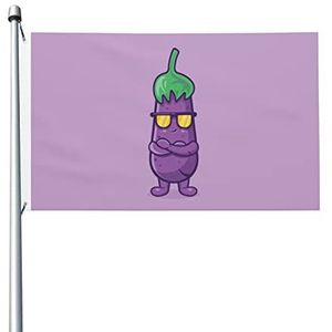 Vlag Cool Aubergine Vlaggen Banner 2 Metalen Oogjes Boerderij Vlag Vervagen Bestand Seizoen Vlag, Voor Feesten, Parade, 90x150cm