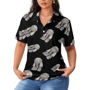 Baby olifant dames poloshirts met korte mouwen casual T-shirts met kraag golfshirts sport blouses tops XL