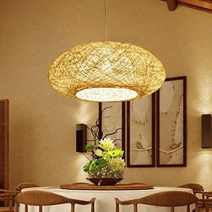 Rotan hanglamp retro creatieve hanglamp E27 in hoogte verstelbare hanglamp vogelnest geweven hanglamp restaurant slaapkamer woonkamer café bar kantoor plafondlamp keuken kroonluchter