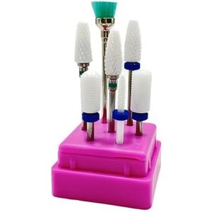Mozulon 7-delige Nail Art Wolfraam Stalen Freesset Keramische Boorbit Elektrische Machine Pedicure Manicure(10)