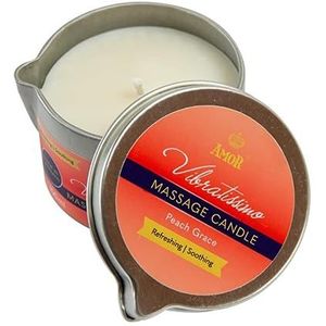 VIBRATISSIMO Massagekaars Peach Grace 50ml I Kaars met perzikgeur I Kaars ontspanning I gemaakt van natuurlijke grondstoffen & met kokosolie I geschikt voor gevoelige huid I Massage Candle