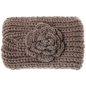 Winter Camellia Bloemen Bloem Hoofdtooi Haaraccessoires Oor Warmer Hoofdbanden Brei Haarband Hoofd Wrap Brede Haarband (K)