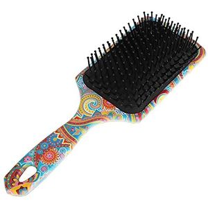 Haarborstel ontwarren, haarborstel bedrukt elegant compact draagbaar met ophanggat voor kapsalon voor thuisreizen voor vrouwen