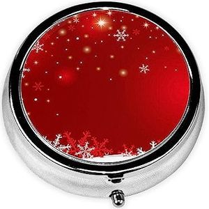 Merry Christmas Gedrukt Pil Doos 3 Compartiment Geneeskunde Pil Case Leuke Geneeskunde Organizer Reizen Pillendoos Draagbare Pil Container Houder