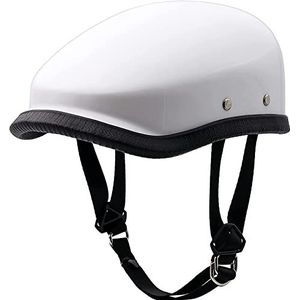 Retro Skull Cap Half Shell Helm, Baret Hat Style Motorcycle Half Helm DOT Gecertificeerd Mannen en Vrouwen Vintage Open Face Helm voor Scooter Street Cruiser Bromfiets ATV Decoration