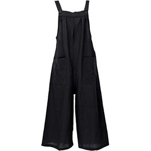 GURU SHOP Luchtige tuinbroek, etnische stijl, oversized, eendelig, overall, dames, katoen, zwart, 40