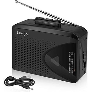 Levigo Draagbare Stereo Cassette Speler AM/FM Radio, Lichtgewicht 5.9 * 4.7 * 1.55"" Cassette Tape Deck Met Usb-kabel