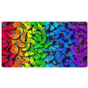 VAPOKF Regenboog kleur vlinders keuken mat, antislip wasbaar vloertapijt, absorberende keuken matten loper tapijten voor keuken, hal, wasruimte