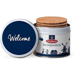 Daelmans Stroopwafel Cadeau Blik Welcome - Doos met 6 blikjes - 230 gram per blik - 8 Stroopwafels per blik (48 Koeken)