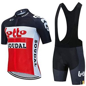 DEHIWI Heren Fietspak Korte Mouw Zomer Wielertrui en Bib Shorts Set Ademend Fietsen Kleding Voor Mannen Mountainbike Jersey