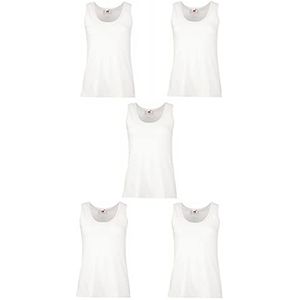 FRUIT OF THE LOOM Valueweight atletische vesten voor dames (Pack voor 5), Wit, M